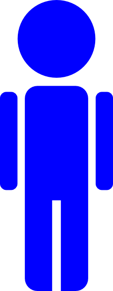 Blue Boy Stick Figure Png Clip Art - Blue Boy Stick Figure (228x587)