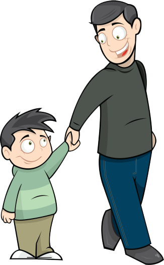 Father Clip Art - Dad And Son Clipart (326x526)