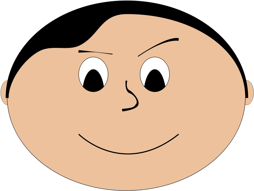 Mischievous Boy Clip Art - Round Face Cartoon Character - (2162x1621) Png  Clipart Download