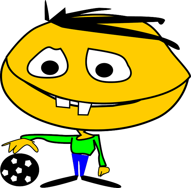 Guy, Face, Strange, Playing, Child - Cartoon (640x631)