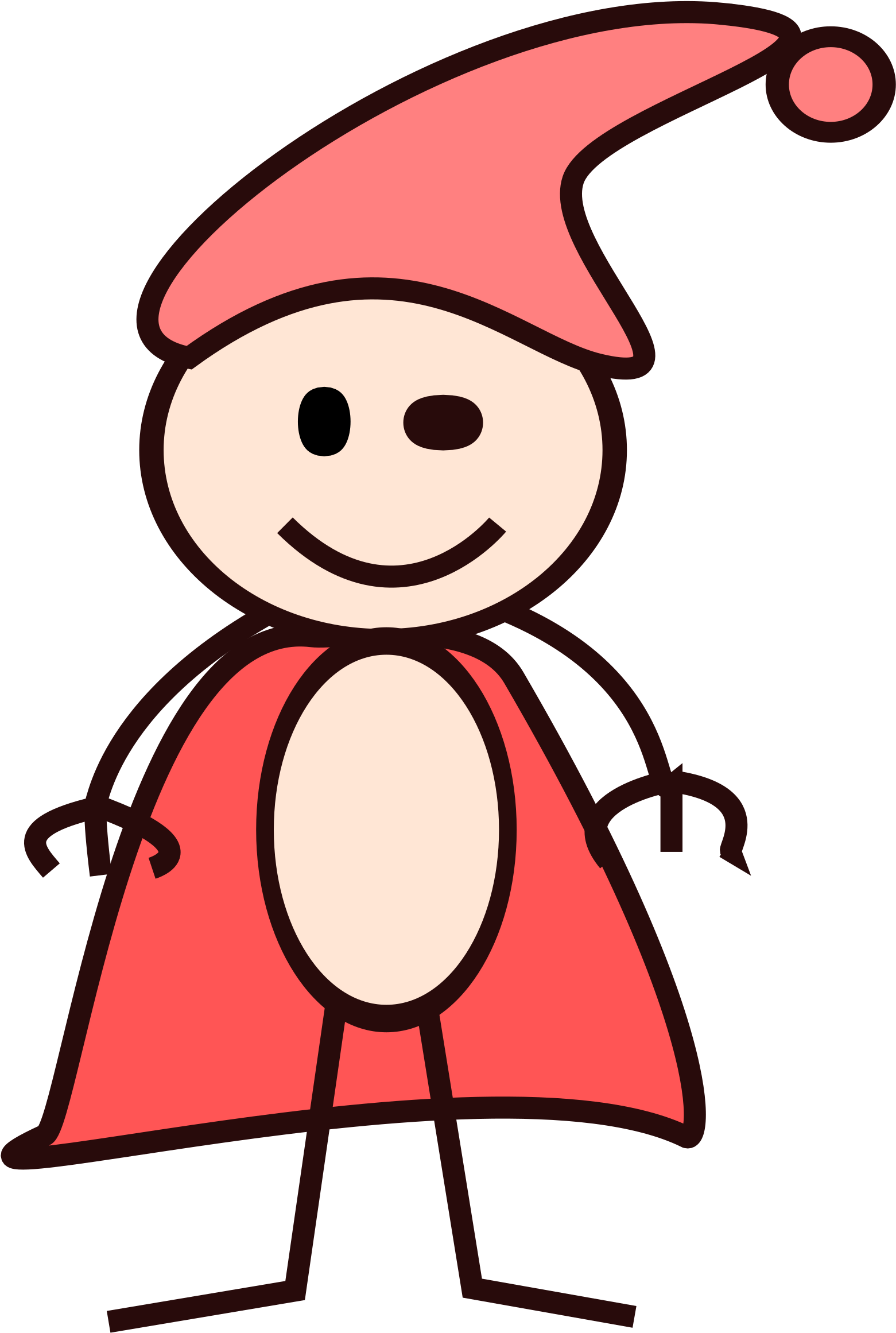 Free Stick Boy In A Red Cape With Red Hat - Stick Boy (1584x2400)
