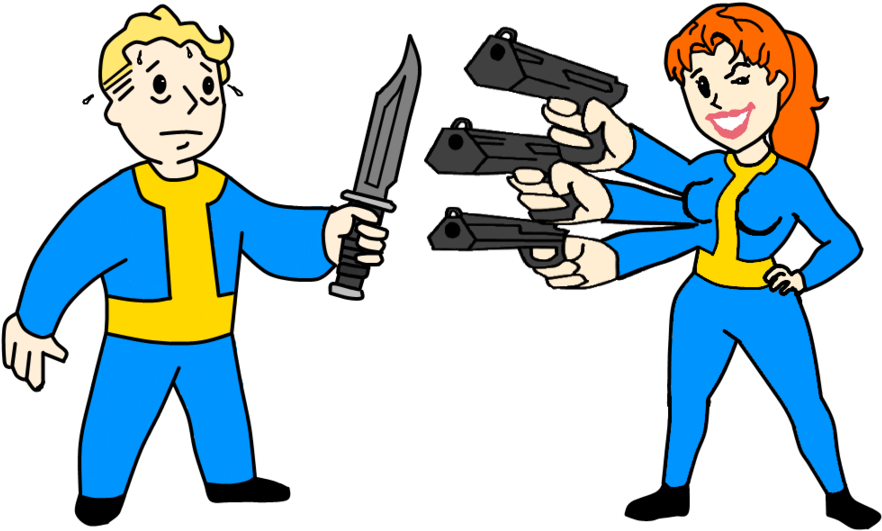 Fallout Clipart Valt - Vault Boy And Girl (900x532)