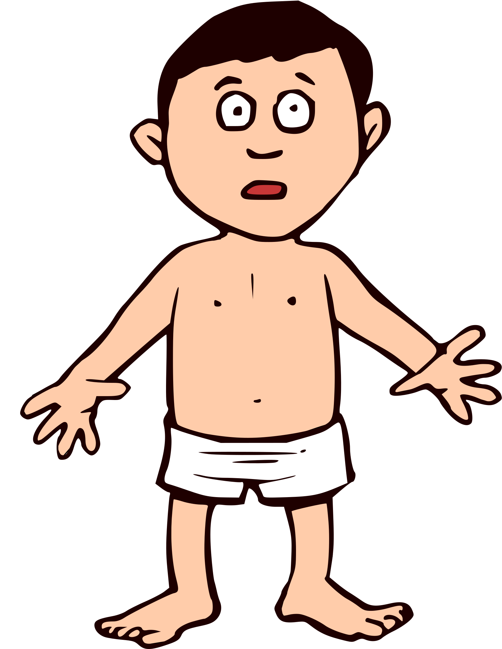 Man - Cartoon Boy In Underwear (2575x2400)