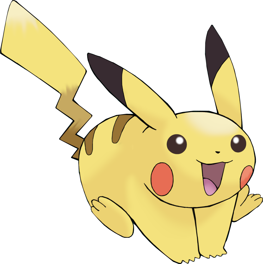 Pokemon Png Image - Pikachu Running To The Right (1095x1101)