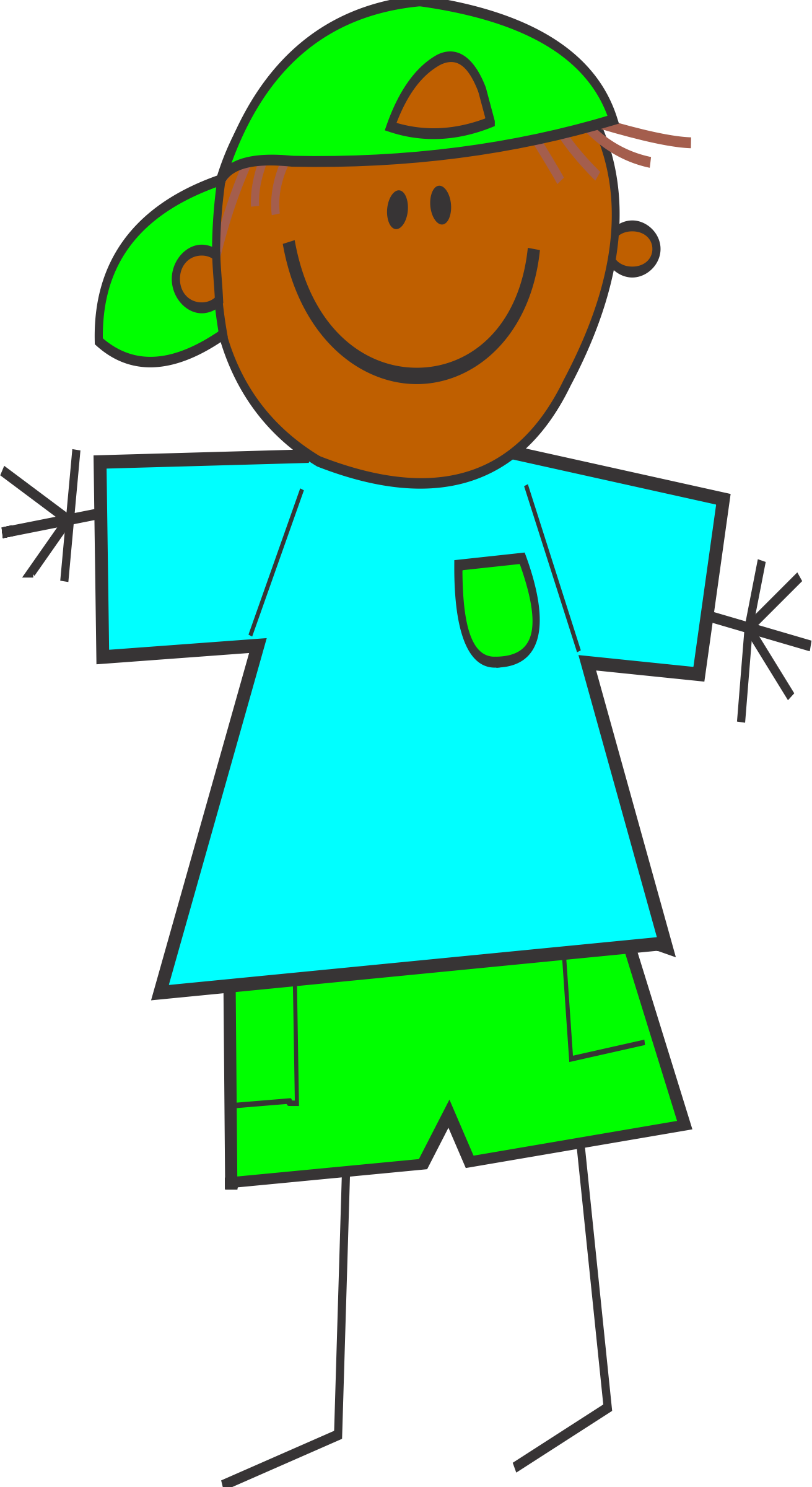 Cartoon Boy Dark Skin - Clipart Dark Skin Boy (1311x2400)
