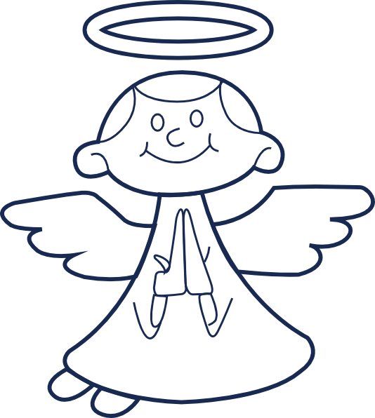 Praying Angel Clipart - Christmas Pictures To Color (534x596)