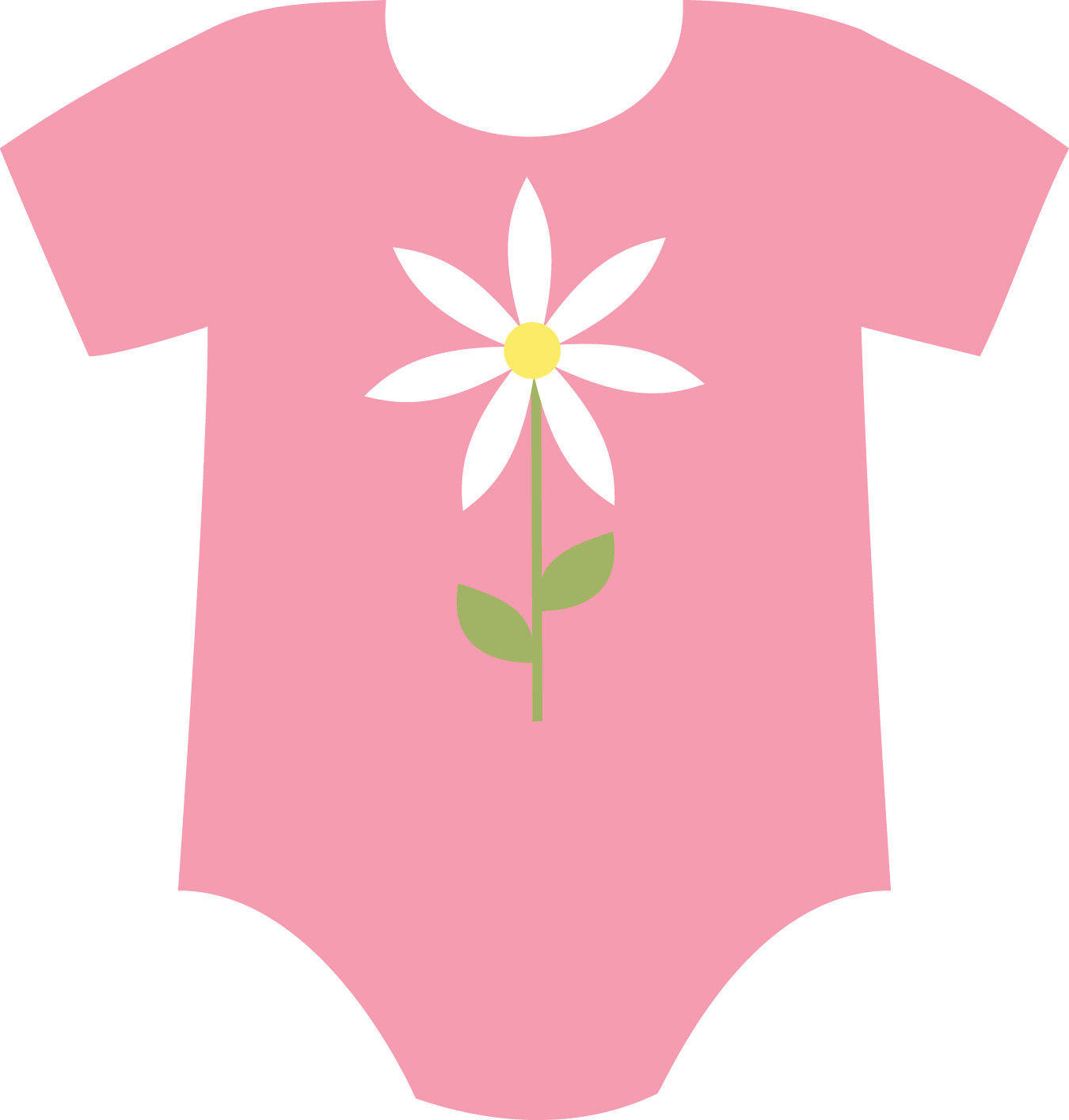 Baby Girl Onesies Pretty Clipart 015 - Onesie Baby Clothes Clip Art (1350x1415)