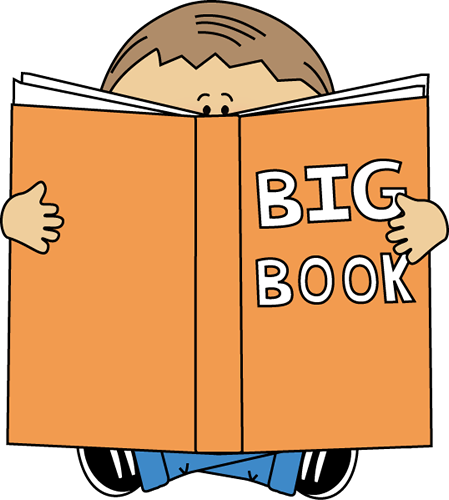 Boy Reading A Big Book Clip Art Big Book Clipart - Big Book Center Clipart (449x500)