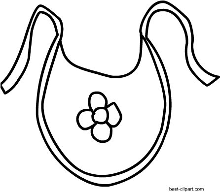Free Black And White Baby Bib Clipart - Bib (450x450)