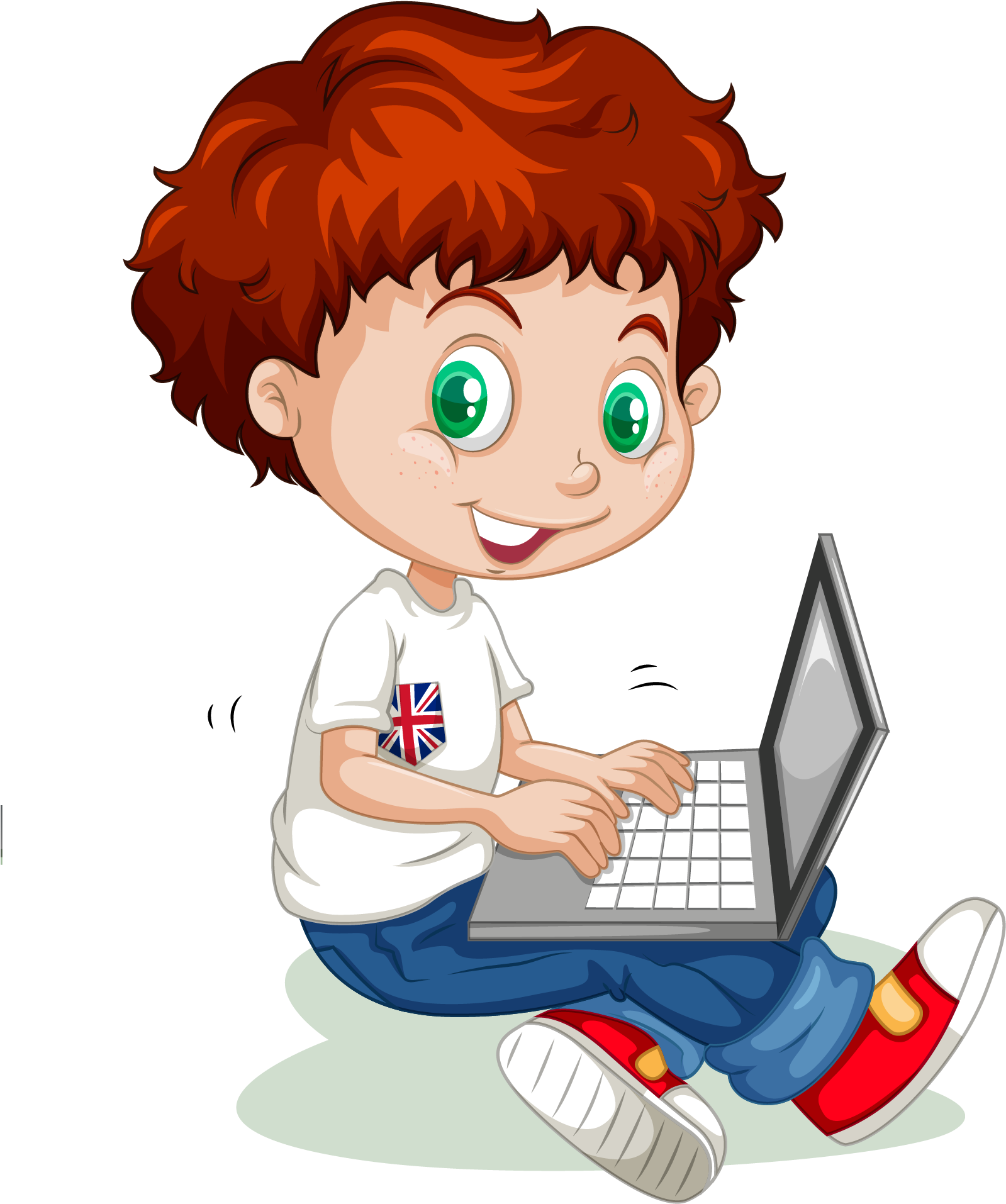 Vector Cartoon Boy Learning - Computer Cartoon Png (2083x2083)