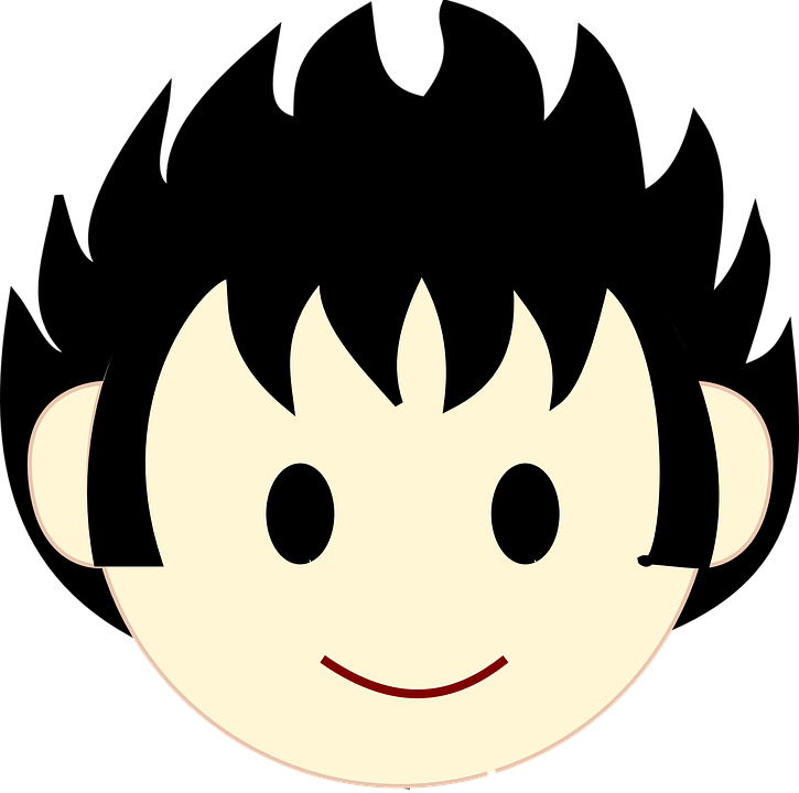 Hair Clipart Dark Hair - Smiley Face Of Boy (725x720)
