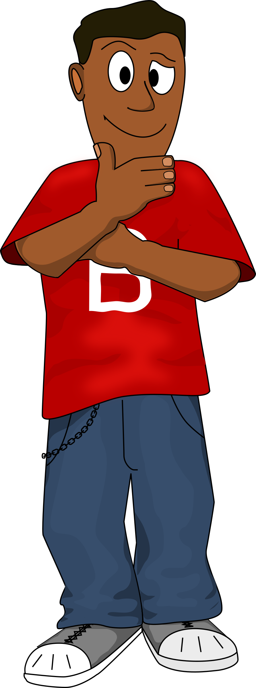 Big Image - Dark Skinned Boy Clip Art (892x2400)