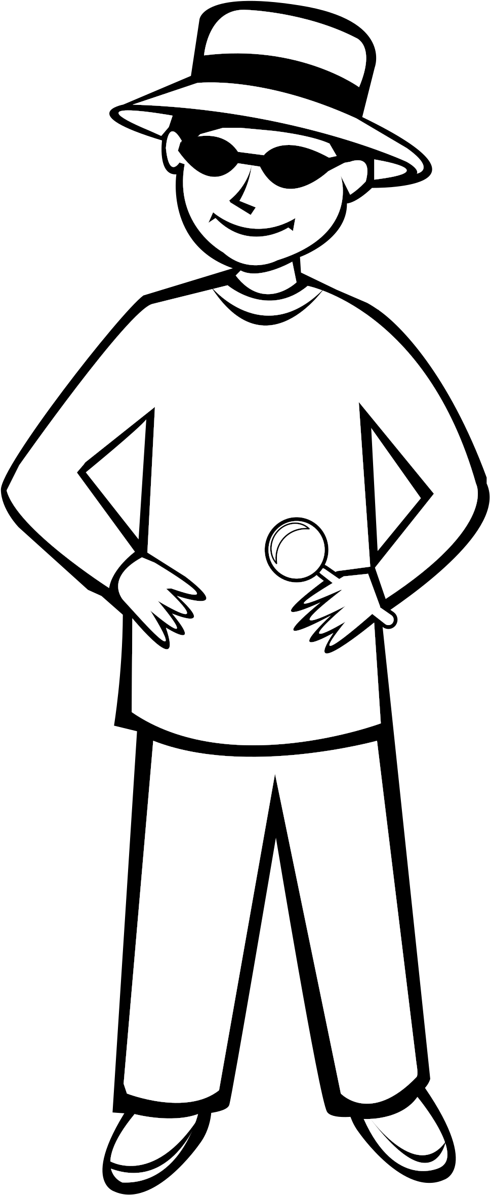 Big Image - Wearing Sunglasses Clipart Black And White (1011x2400)