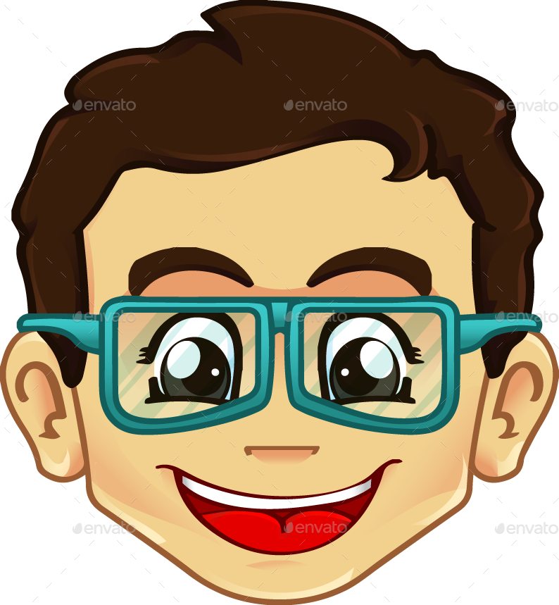 Acc/cool Geeky Glasses - Shock Face Boy Clipart (794x859)