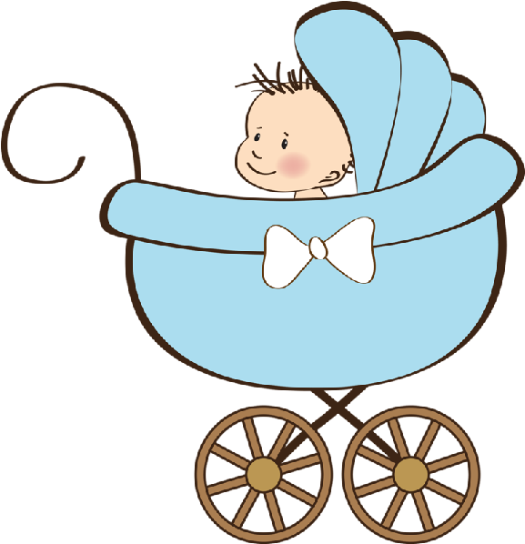 Cute Baby Boy In Baby Carriage Cartoon Clip Art - Baby In Carriage Clipart (1024x1024)