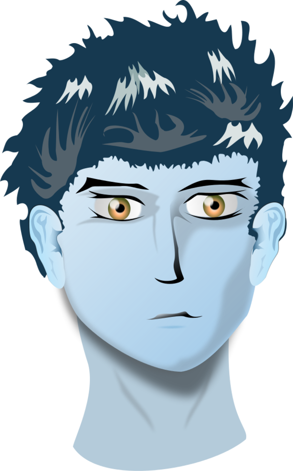 Head Of Boy With Blue Eyes - Clip Art (600x963)