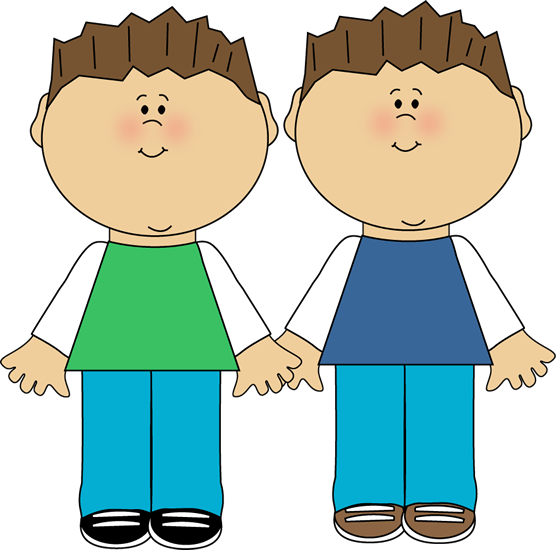 Child Clipart Brother - Twins Clipart (556x550)
