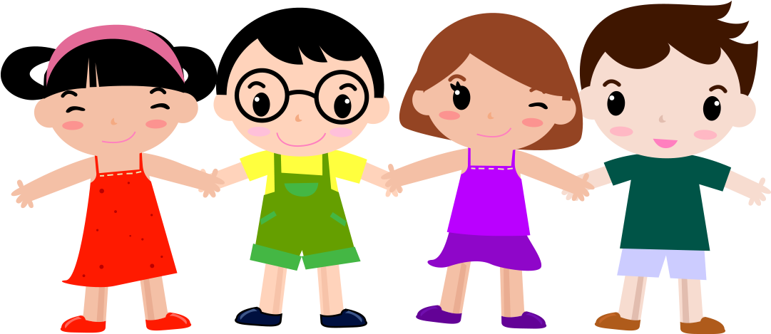 Clipart El Ele Tutuşan Dört Çocuk - My Preschool Classroom - A Maze Activity Book (1080x562)