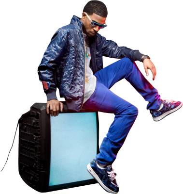 14 Woman Sitting Down Psd Images - Kid Cudi Sitting On A Tv (379x400)
