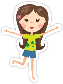 Cute Cartoon Girl Photos Mart Png - Girl Clipart Barefoot (375x360)