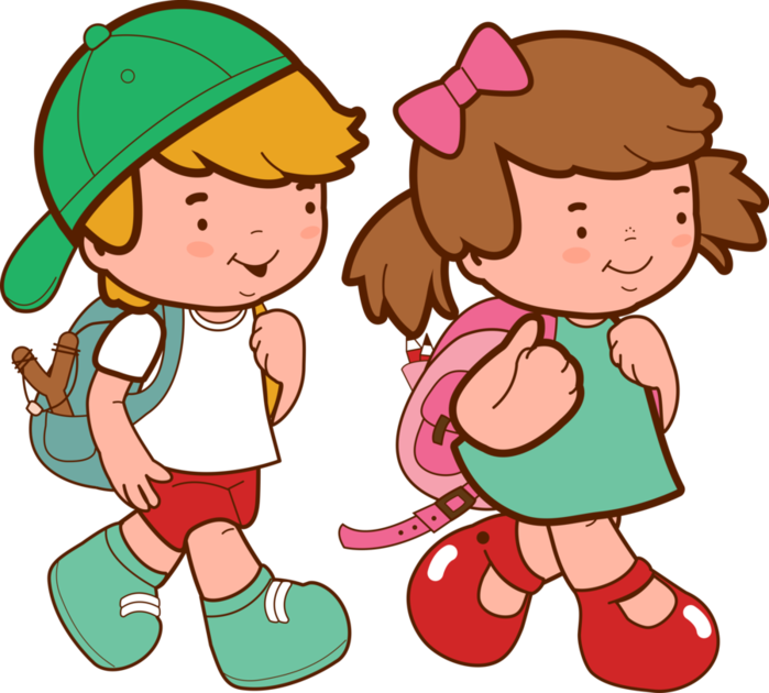 Imágenes De Niños Y Niñas En La Escuela - Kids Going To School Clipart Png (699x630)