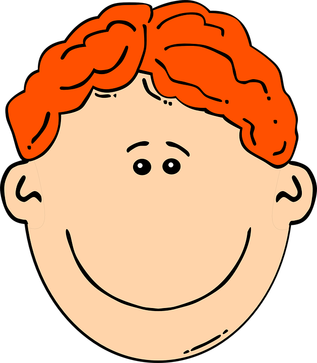 Clipart Of Boy Head Smiling Red Clip Art At Clker Com - Red Hair Cartoon Boy (629x720)
