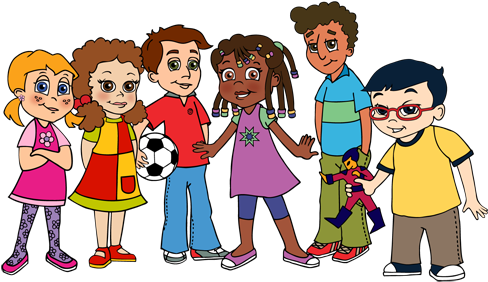 The Alphabet Kids Books Follow The Fun Adventures Of - Diverse Friends Clipart Png (500x287)