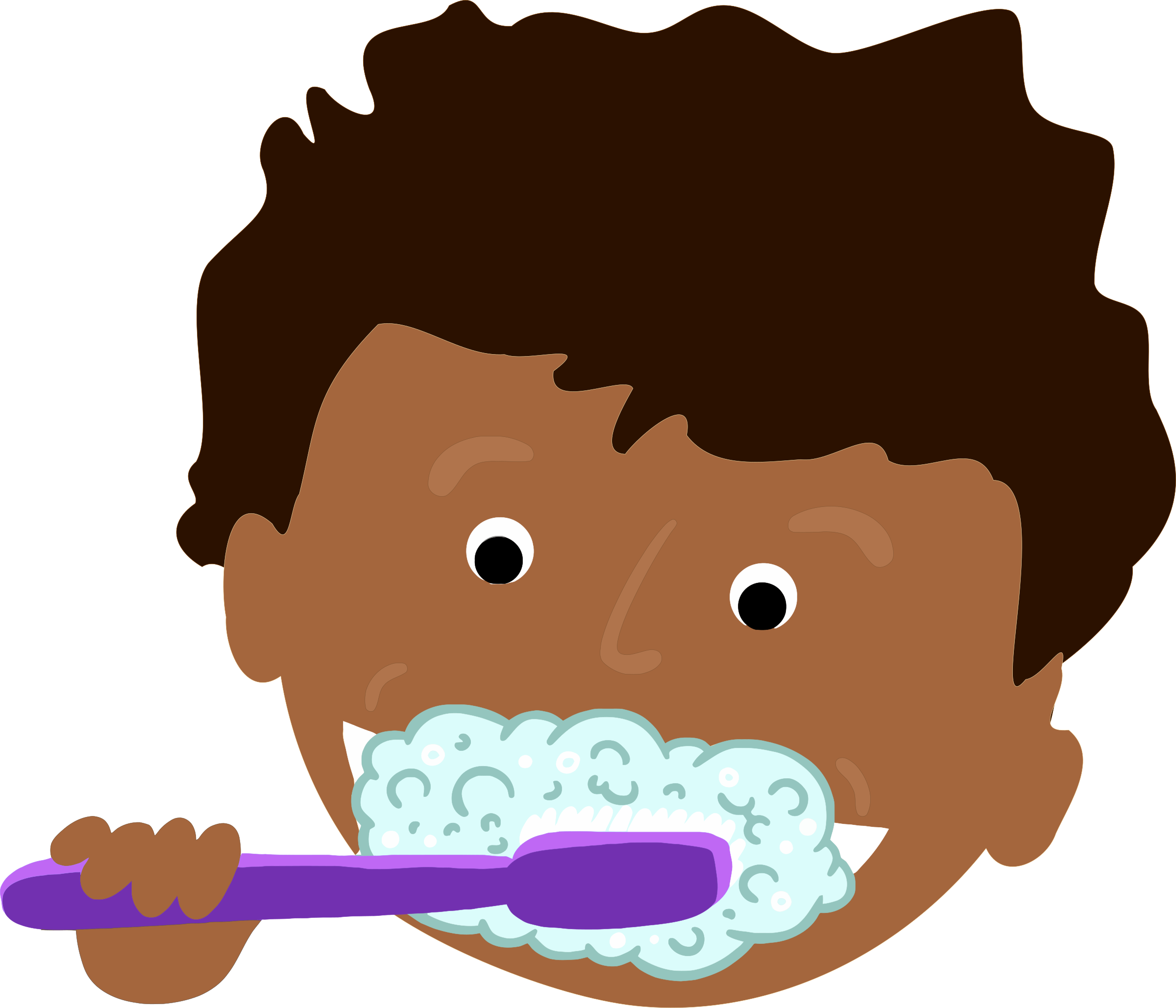 Kids Brushing Teeth - Brushing Teeth Clip Art (2400x2058)
