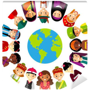 Vector Illustration Of Multicultural National Children, - Multiculturalidad Png (400x400)