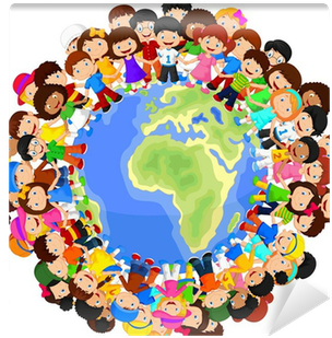 Multicultural Children On Planet Earth Wall Mural • - Becoming A Culturally Competent Educator: A Customized (400x400)