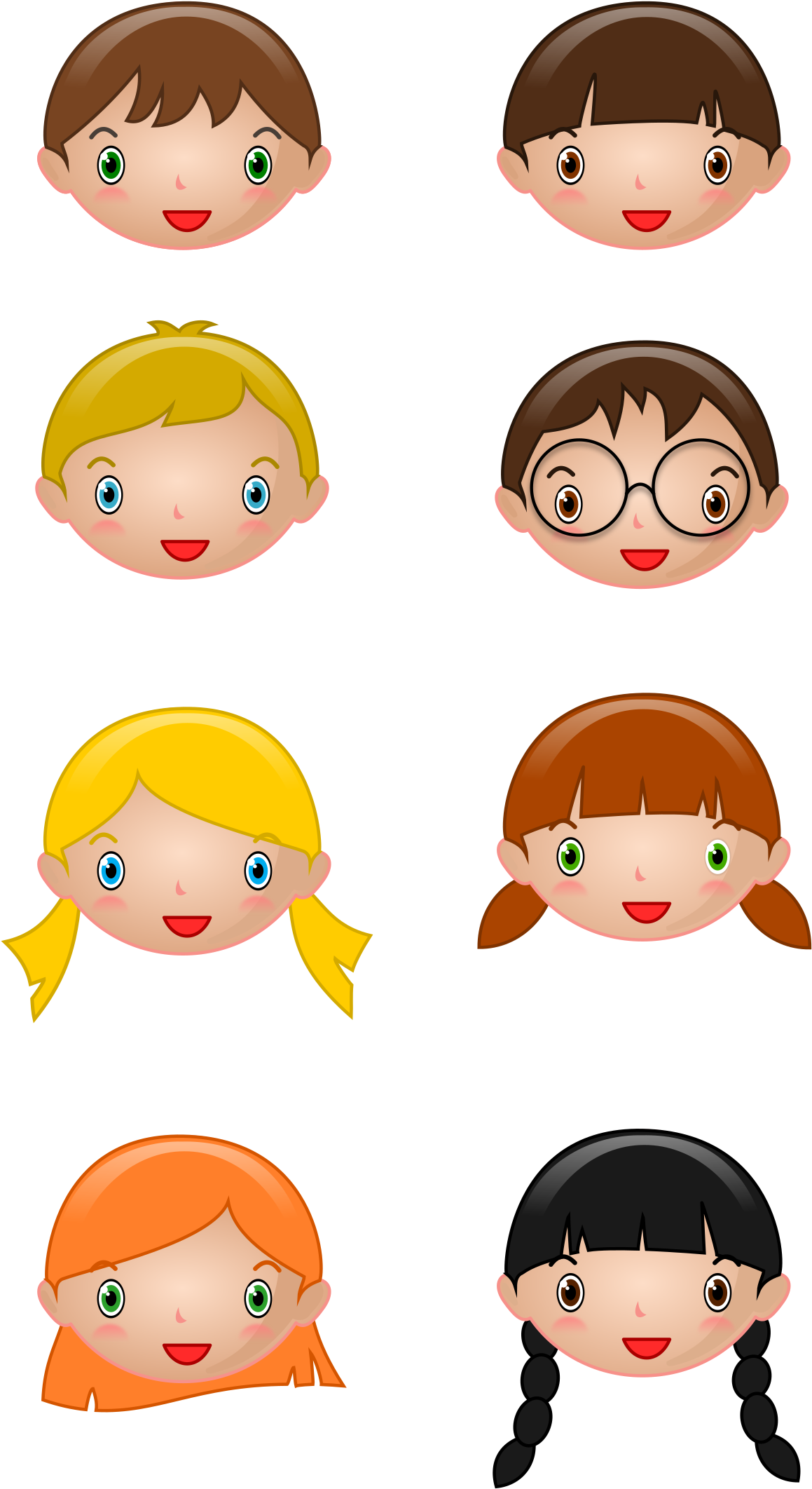 Faces - Boy And Girl Face Clipart (1697x2400)