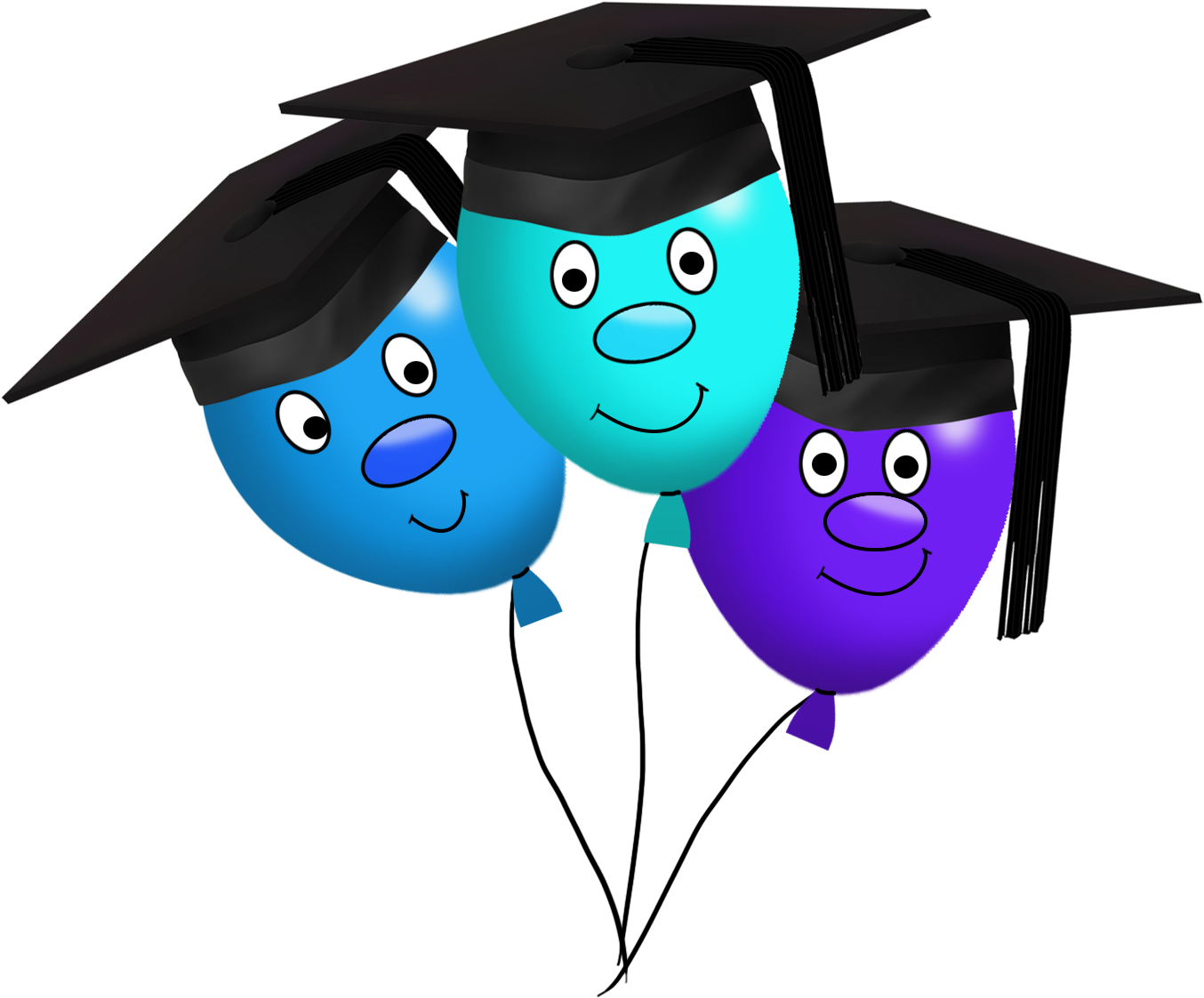 Funny Graduation Balloons Clipart - Graduation Clip Art Png (1417x1339)