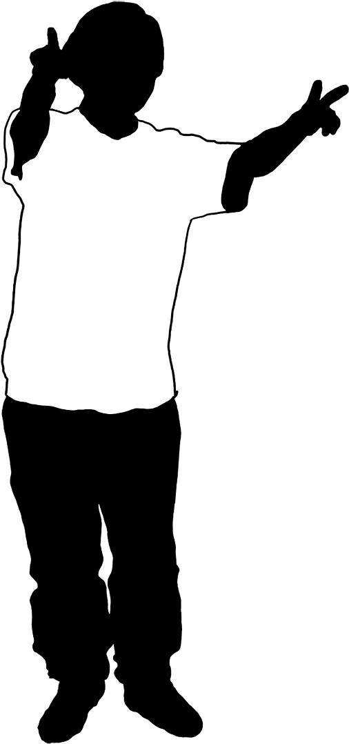 Silhouette Child Victory Sign - Standing (588x1102)