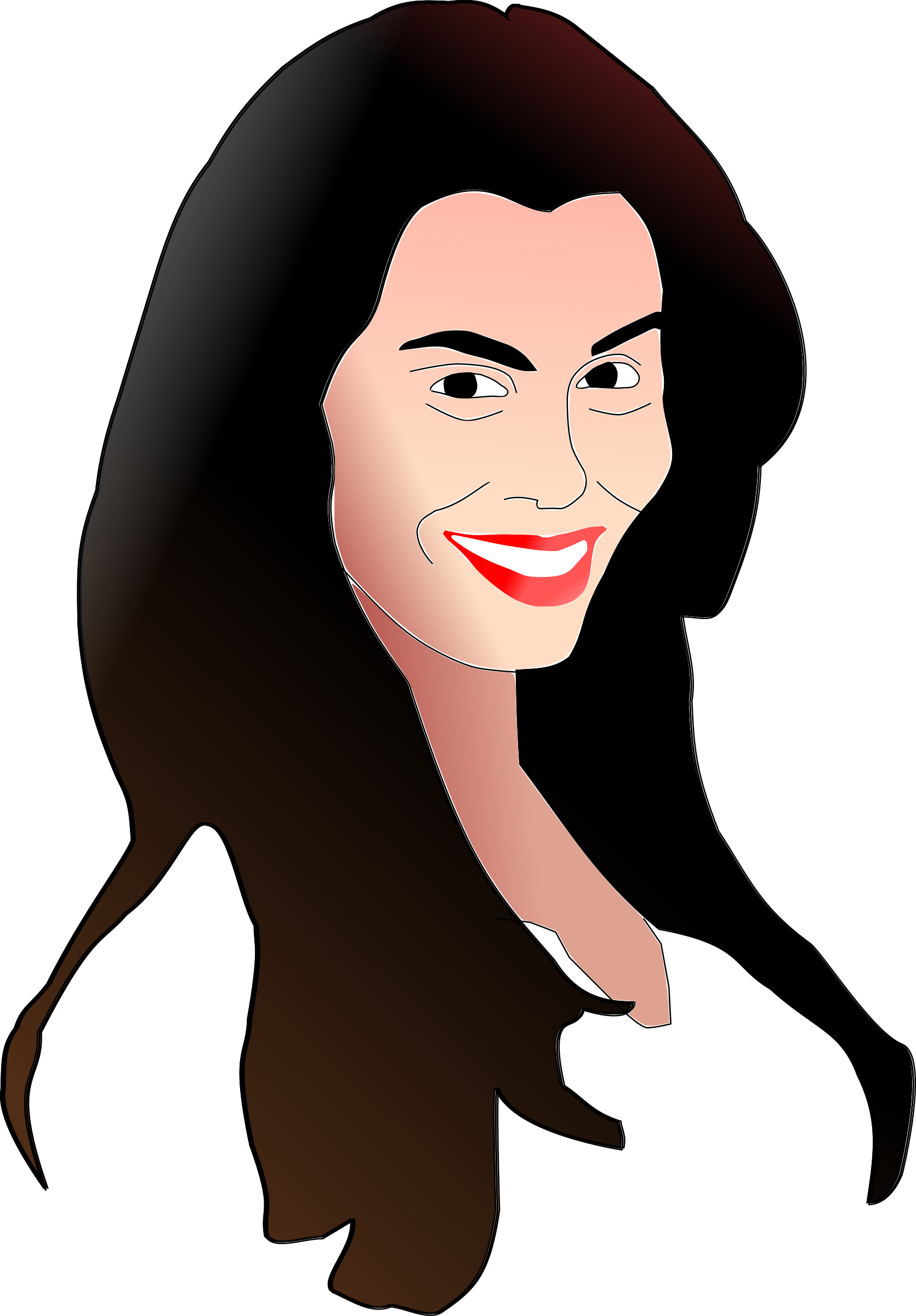 Clipart Eva - Smiley Face Woman Vector (1671x2400)