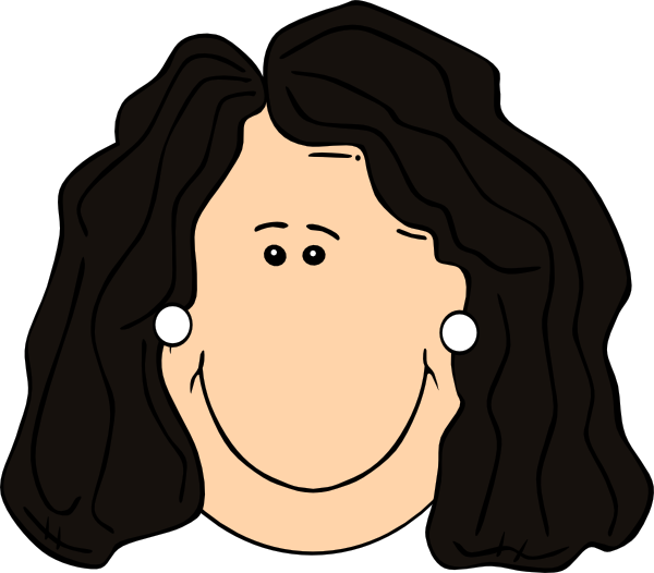 Woman With Black Hair Clipart (600x526)
