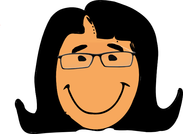 Woman With Glasses Black Hair Clip Art - Woman With Glasses Clip Art (600x440)