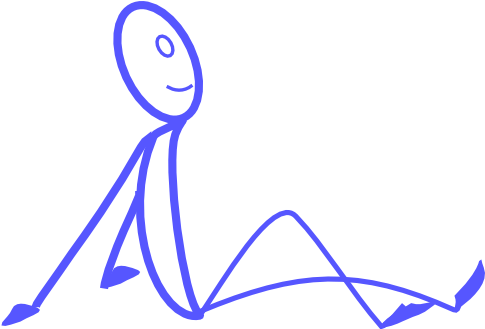 Sitting Cliparts - Stick Man Sitting (600x328)