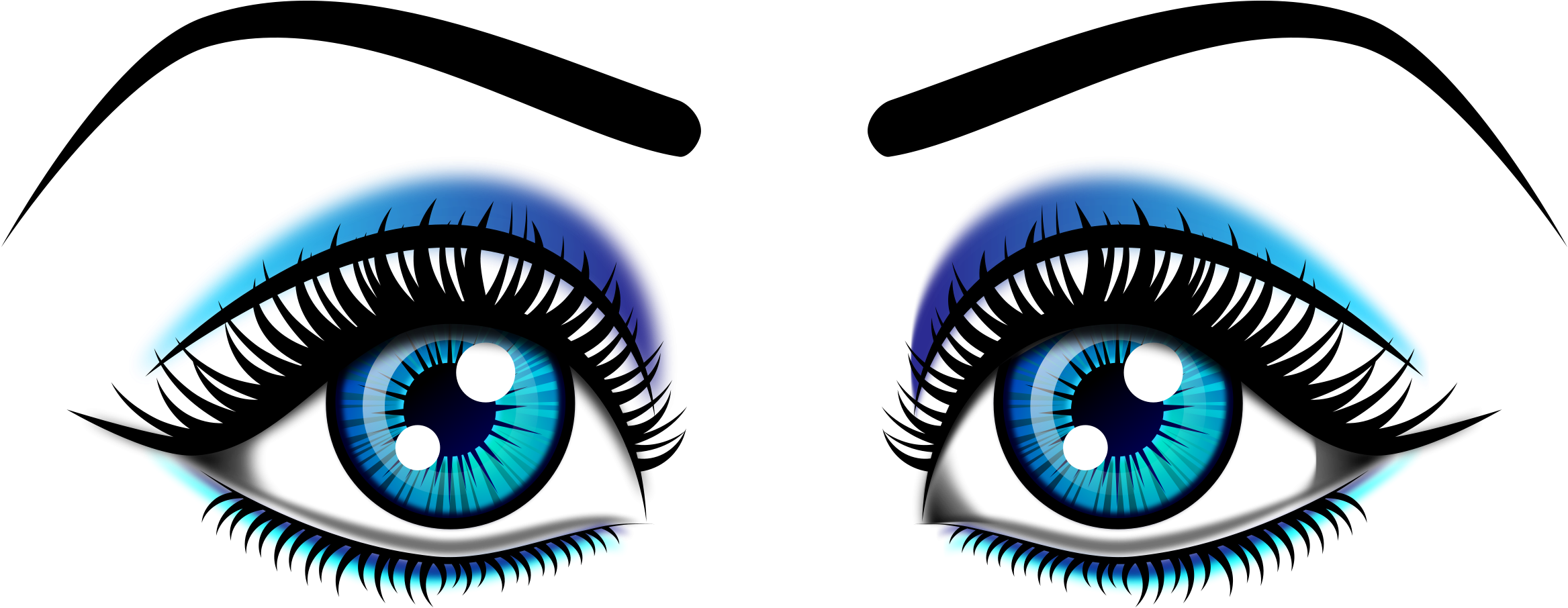 Happy Eyes Clipart For Kids - Png Googly Eyes Transparent (2400x960)