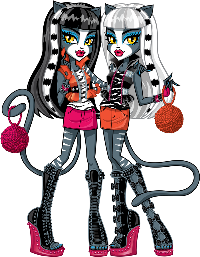 Year Of The Snake By Kelleeart On Clipart Library - Monster High Purrsephone And Meowlody (700x914)