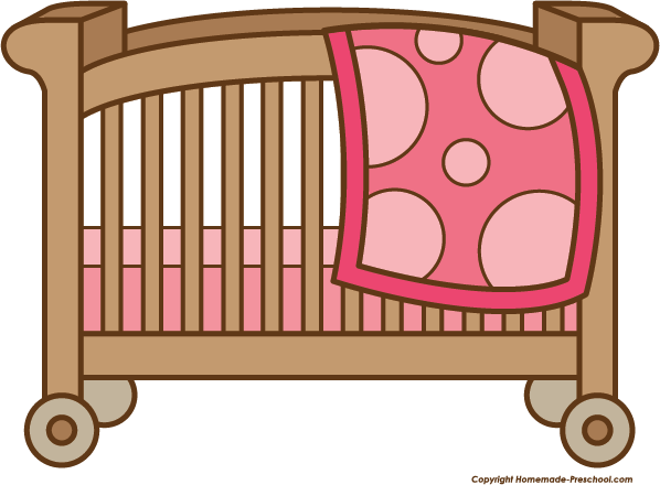 Baby Clipart Crib - Baby Crib Clip Art (598x440)