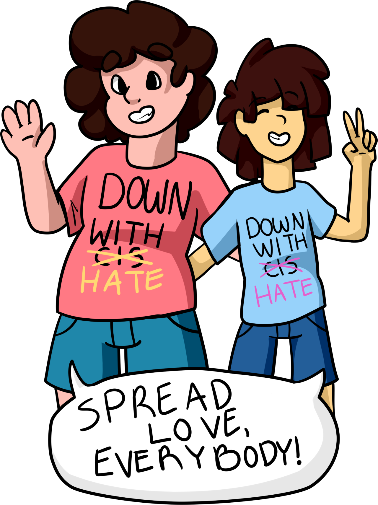 Sick People Clip Art - Down With Cis Shirt (1280x1710)