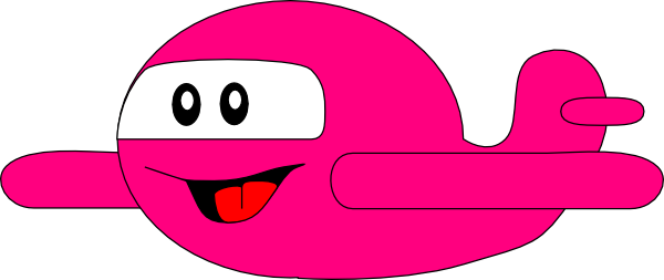 Airplane Clipart Cute Pink - Sad Airplane Clipart (600x253)