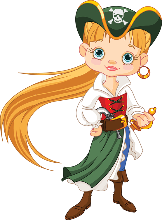 Raider Girl - Lady Pirate Clip Art (555x752)
