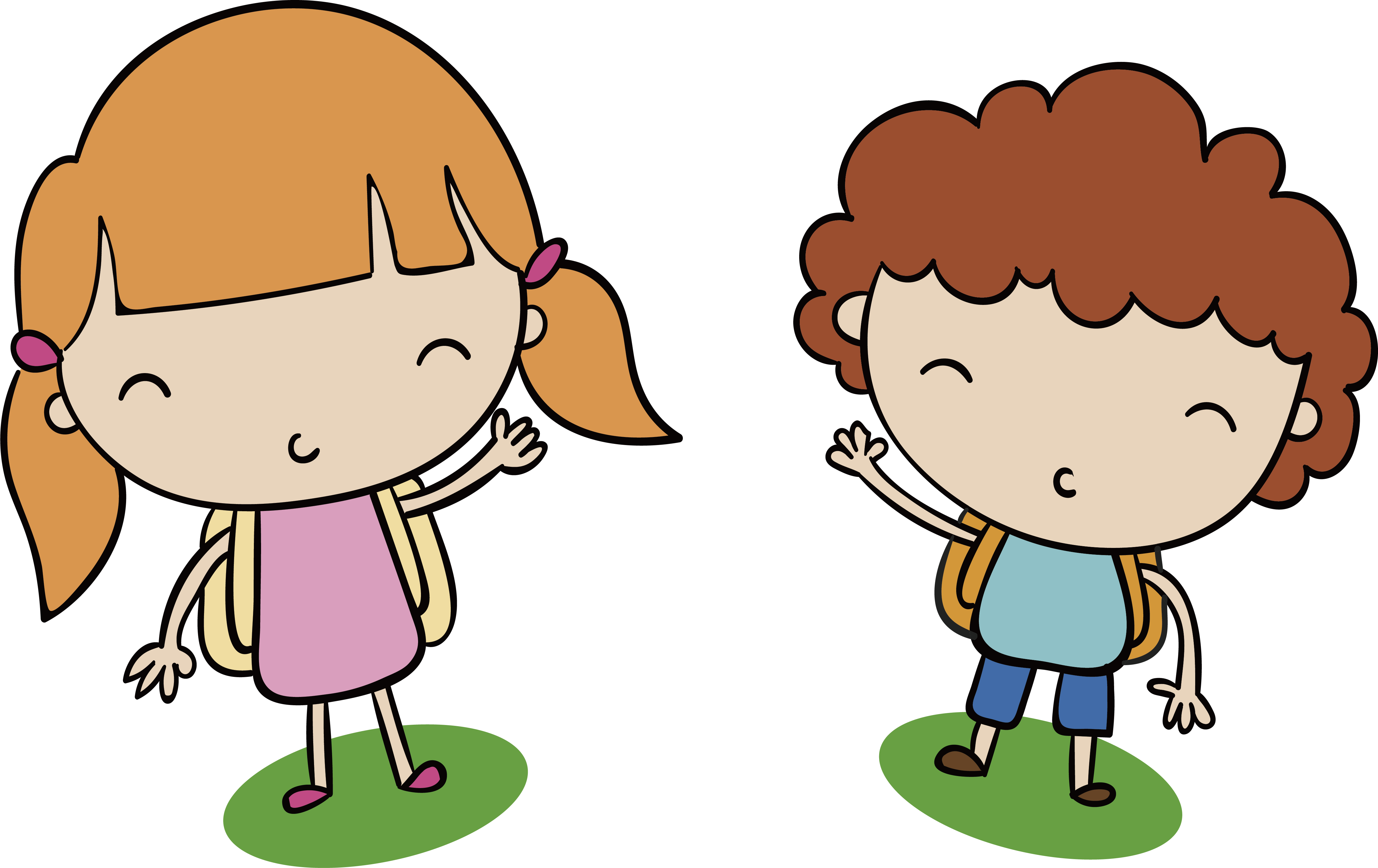 Boy Girl Drawing Clip Art - Boy And Girl Cute Clipart (4809x3029)