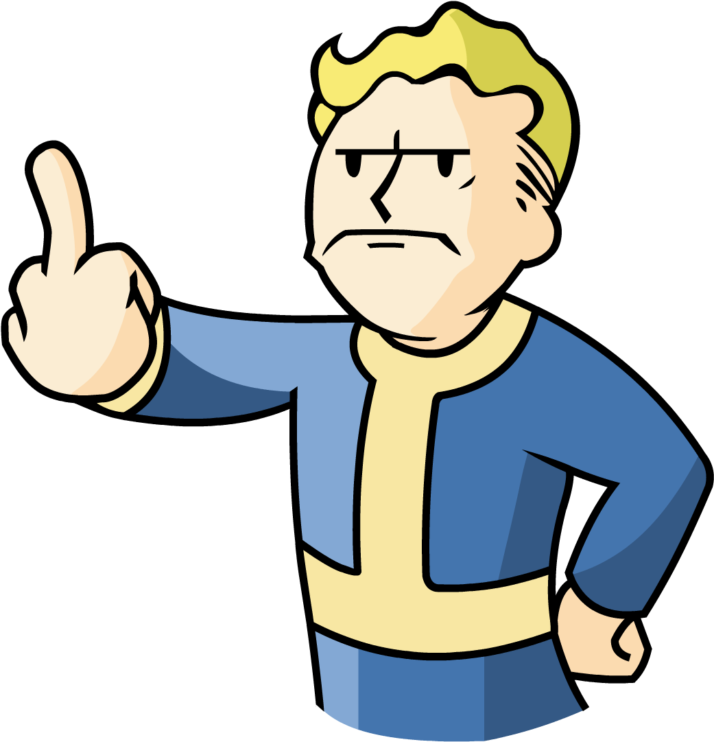 Vault Boy Girl Clipart - Vault Boy Middle Finger (1139x1158)