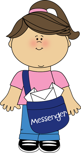 Girl Classroom Messenger Clip Art - Girl Messenger Clipart (266x500)