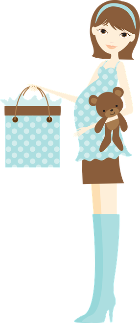 Grávida E Bebê - Baby Shower Clip Art (286x660)