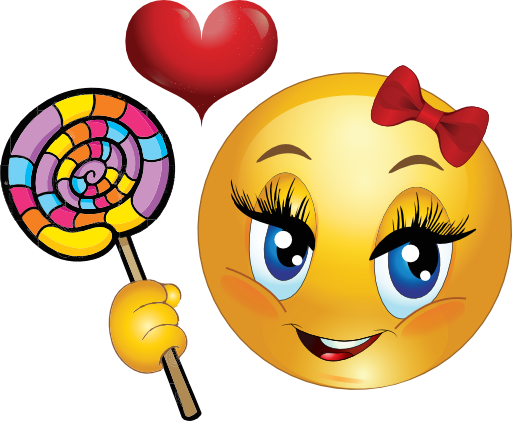 Lollipop Girl Smiley Emoticon Clipart - Emoji Face (512x421)