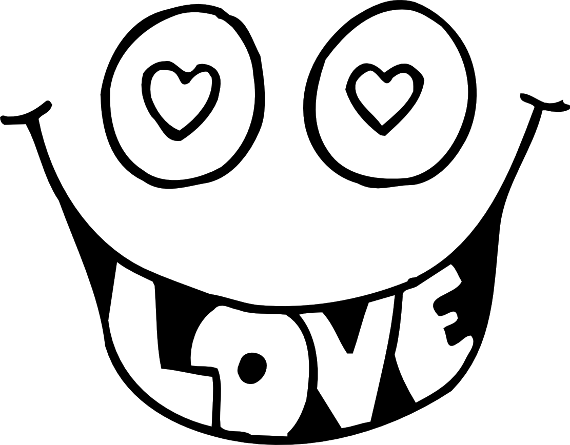 Eyes Coloring Pages Clipart Kid Eye Clip Art Black - Valentines Black And White (1111x868)