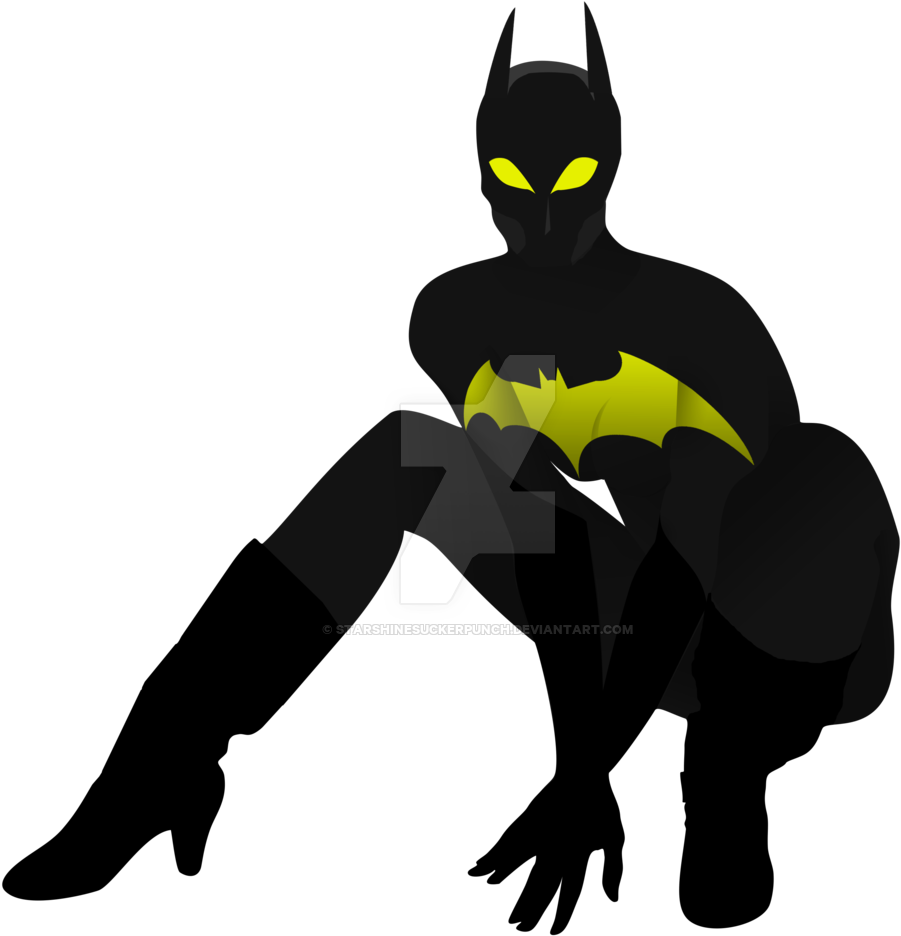 Batgirl Vectorized Clip Art By - Decalworldart Batgirl Silhouette Vinyl Sticker Wall (1024x1024)